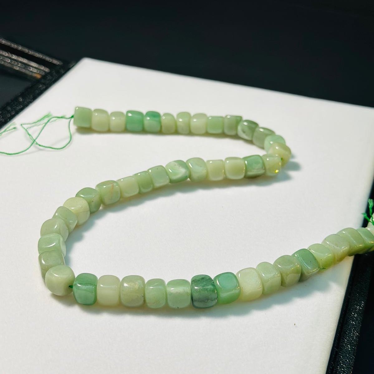 Jade square shaped beads