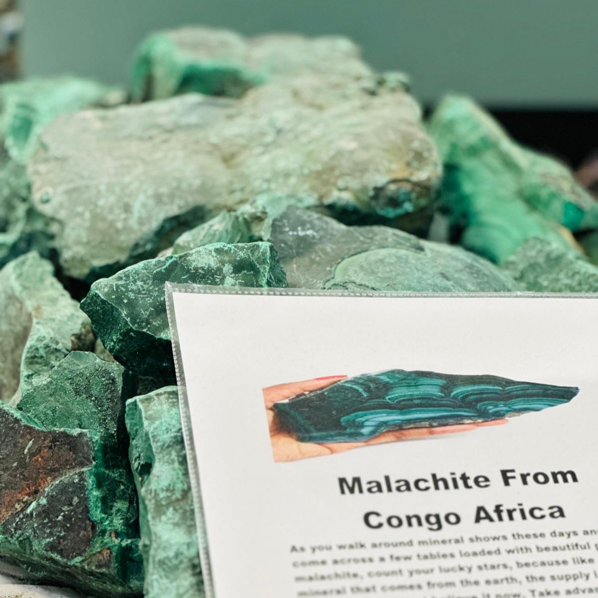 Rough Malachite Stone from Congo, Africa