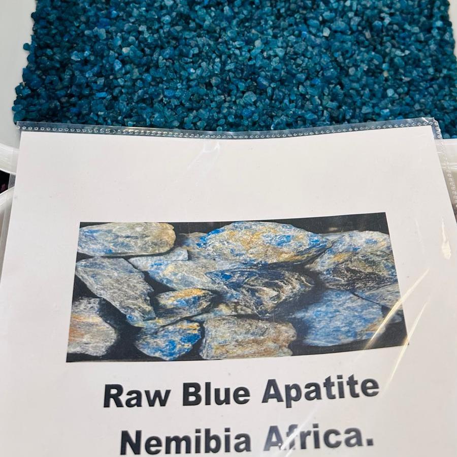 Raw Blue Apatite Stone from Namibia, Africa